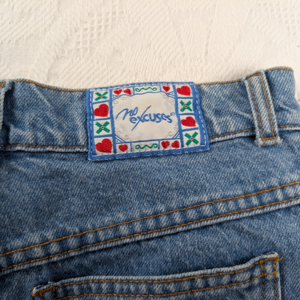 Vtg No Excuses Girls Jeans With Back Ankle Bows Youth XL Size 14